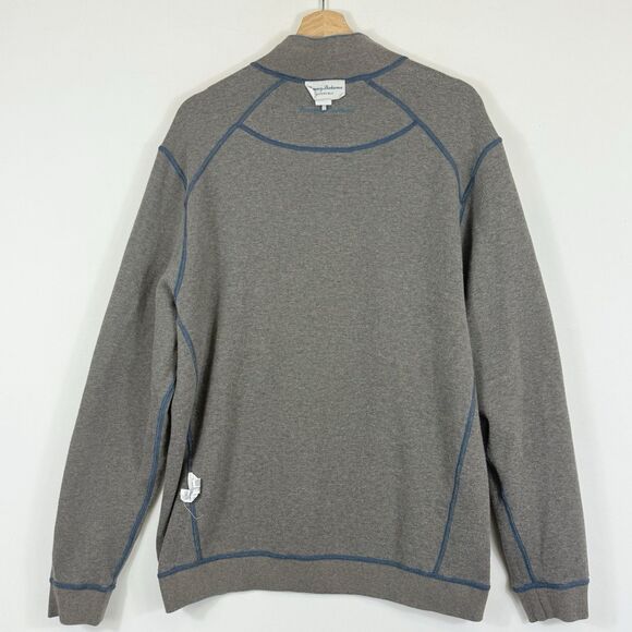 Tommy Bahama Mens Small Blue Grey Reversible Half Zip Casual Tight Knit Sweater‎ - Picture 8 of 11
